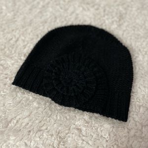 Black Beanie with Flower